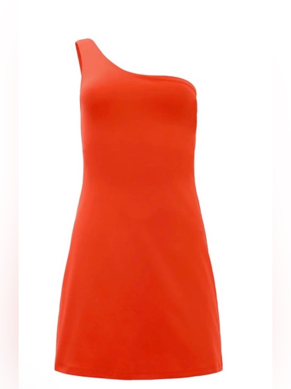 Girlfriend Collective Bianca One Shoulder Athletic Mini Dress Orange Size Large
